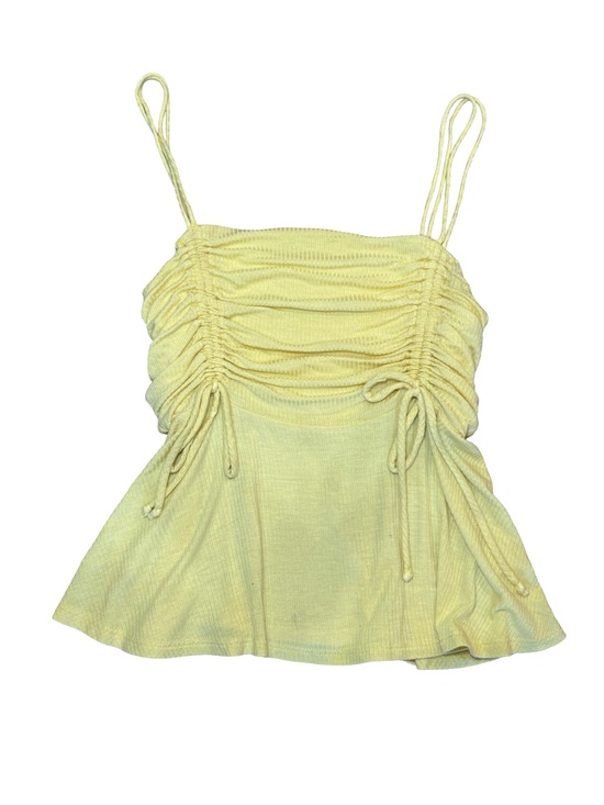 Peach Love California Tops - 🌻🌼 Peach Love California Yellow Ruched Spaghetti Strap Tank Top 🌼🌻